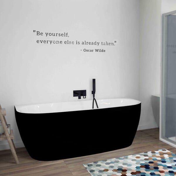 LEDA - Baignoire semi îlot murale 170 x 75 Greta monoline noir - large