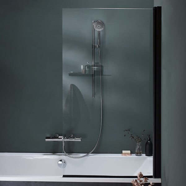 JACOB DELAFON - Pare-bain Struktura 1 volet pivotant noir mat - large