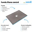 WEDI - Receveur de douche à carreler 140 x 100 Fundo Primo écoulement centré + bonde horizontale + kit d'étanchéité + colle 320 - vignette