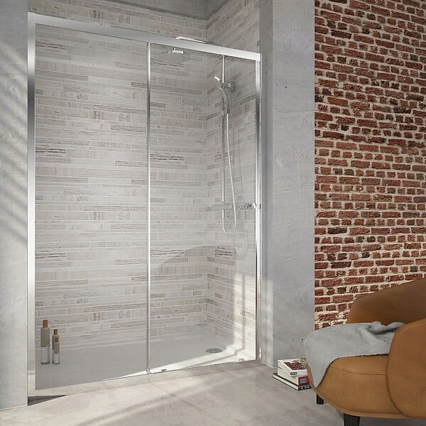 JACOB DELAFON - Receveur douche Ipso 140 x 80 + paroi coulissante niche + bonde - large