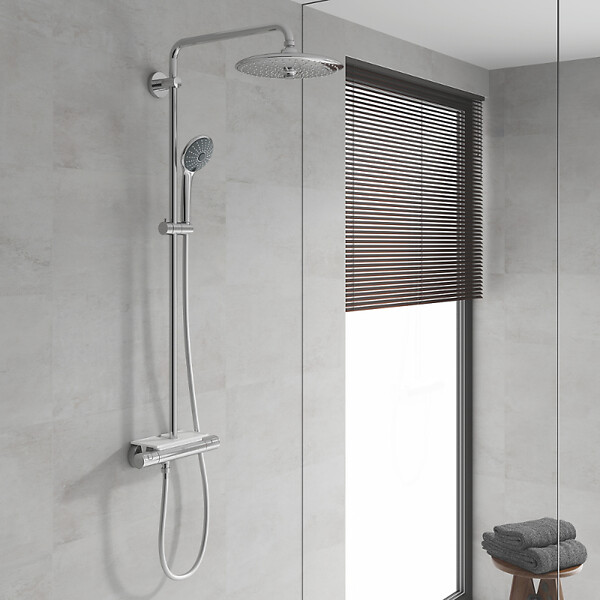 GROHE - Colonne de douche thermostatique Vitalio Joy 260 avec nettoyant robinetterie GrohClean - large