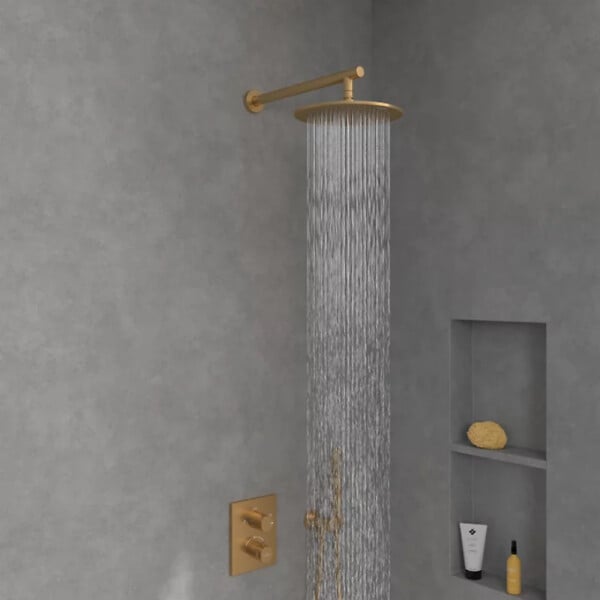 VILLEROY ET BOCH - Douche de tête  Universal ronde Or brossé - large