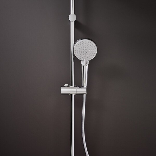 HANSGROHE - Pommeau de douche Vernis Blend 100 EcoSmart Vario chromé + flexible de douche 1,60 m Isiflex chromé - large