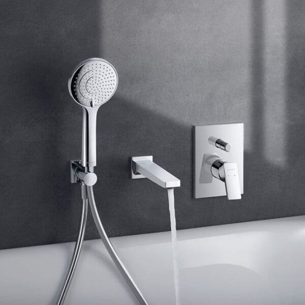 DURAVIT - Pommeau de douche Universal 11 cm 3 jets chromé blanc - large