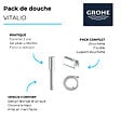 GROHE - Pack douchette 1 jet Vitalio Get Stick + Flexible 1500 chromé + Support pour douchette - vignette