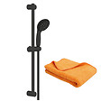 GROHE - Pommeau de douche Vitalio Start 2 jets avec barre noir mat + microfibre - vignette
