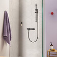 GROHE - Pommeau de douche Vitalio Start 2 jets avec barre noir mat + microfibre - vignette