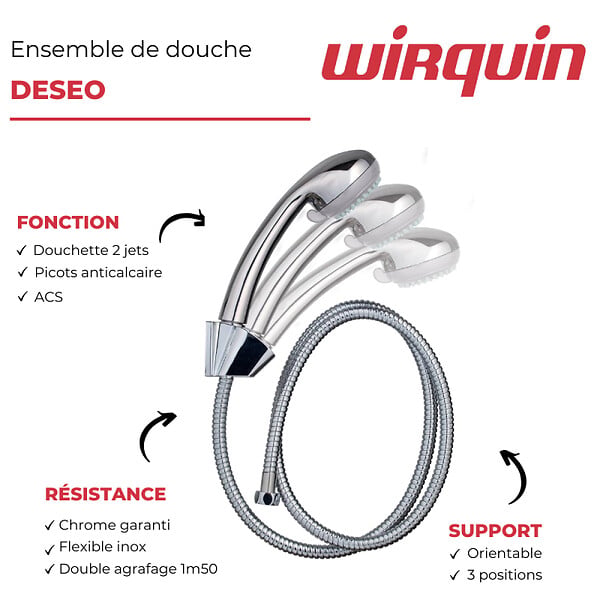 WIRQUIN - Ensemble de douche WIRQUIN Trio Deseo - large