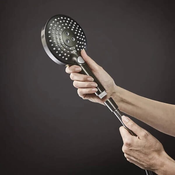 HANSGROHE - Flexible de douche 1,25 m Isiflex noir chromé brossé - large