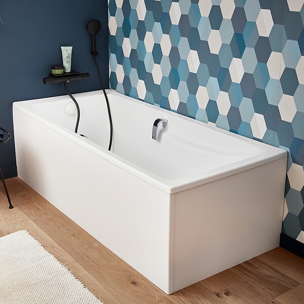 JACOB DELAFON - Tablier frontal pour baignoire rectangulaire 180 x 90 x 60 cm installation angle Blanc mat - large