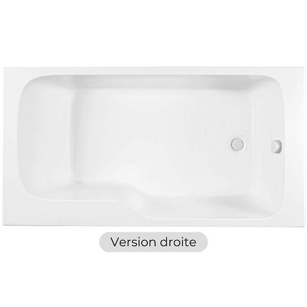JACOB DELAFON - Baignoire bain douche Malice antidérapante + nettoyant 170 x 90 version droite - large