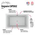 JACOB DELAFON - Baignoire bain douche Capsule, compacte + pare bain en niche 120 x 80 cm - vignette