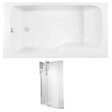 JACOB DELAFON - Pack baignoire bain douche antidérapante 170 x 90 Malice gauche blanc mat + pare bain + étagère pour pare bain - vignette