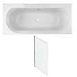 JACOB DELAFON - Pack baignoire droite 170 x 75 Elise + pare bain chromé + vidage - vignette