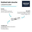 GROHE - Robinet bain thermostatique Grohe Grohtherm + Ensemble de douche Grohe Rainshower - vignette