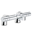 GROHE - Mitigeur baignoire thermostatique Precision Get + Colonnettes Luxe chromé - vignette