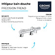 GROHE - Mitigeur baignoire thermostatique Precision Get + Colonnettes Luxe chromé - vignette