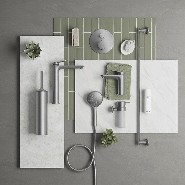 DURAVIT - Mitigeur bain douche thermostatique Wave inox brossé - large