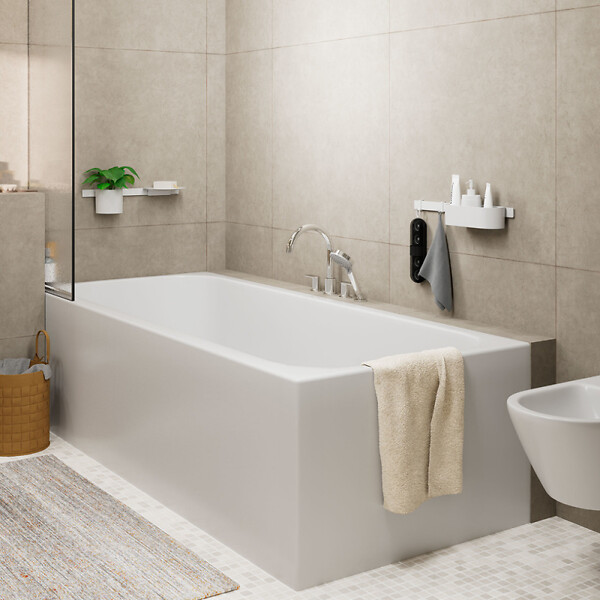 HANSGROHE - Mélangeur bain douche 4 trous Vernis Blend chromé + corps d'encastrement - large