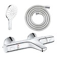 GROHE - Mitigeur bain douche Precision Trend avec douchette 3jets Vitalio Smartactive 150 et flexible 200cm - vignette