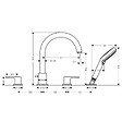 HANSGROHE - Hansgrohe Vernis Blend Set de finition mélangeur 4 trous sur bord de baignoire, Noir mat (71456670) - vignette