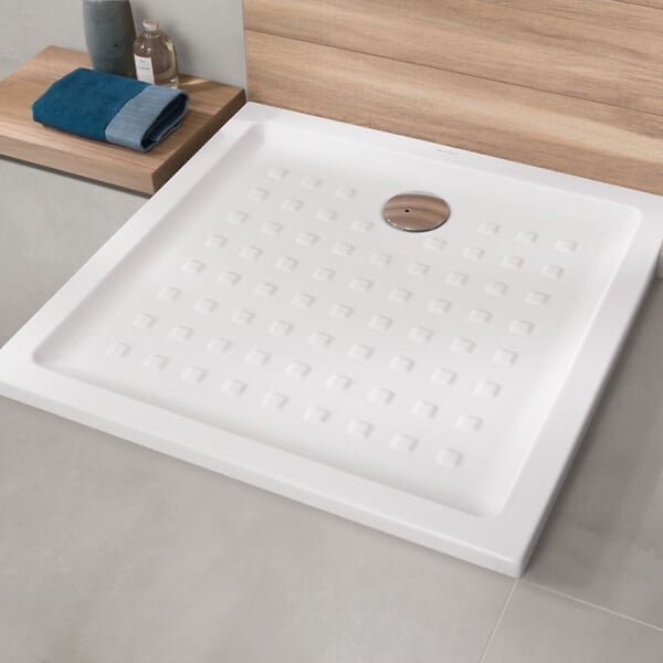 VILLEROY ET BOCH - Receveur O.NOVO extra plat - carré - Dimensions : 100 X 100 cm - Couleur : BLANC- réf : 60601001 - VILLEROY ET BOCH - large