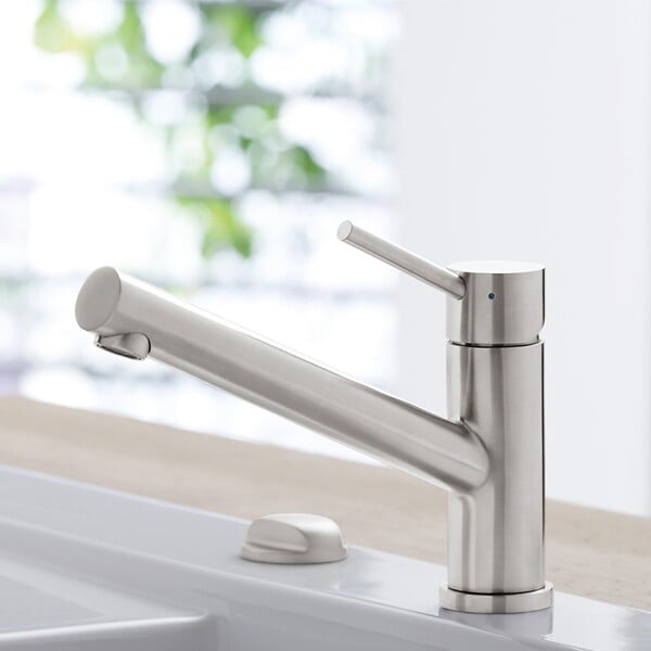 VILLEROY ET BOCH - Robinet cuisine rabattable  Como window acier massif - large