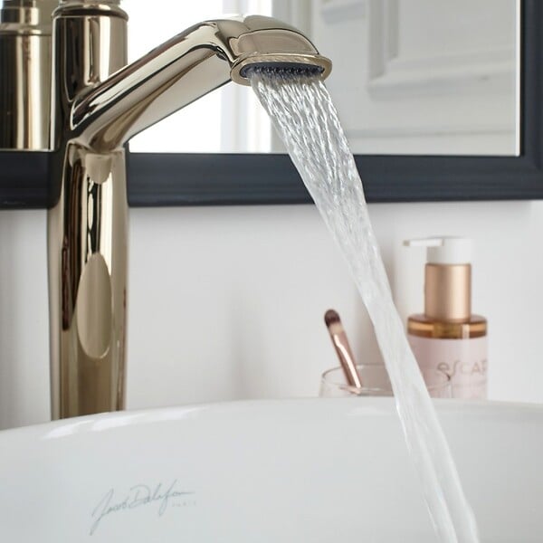 JACOB DELAFON - Mitigeur lavabo haut Cléo 1889 or beige + nettoyant Briochin - large