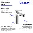 DURAVIT - Mitigeur lavabo Wave M avec vidage chromé brillant - vignette