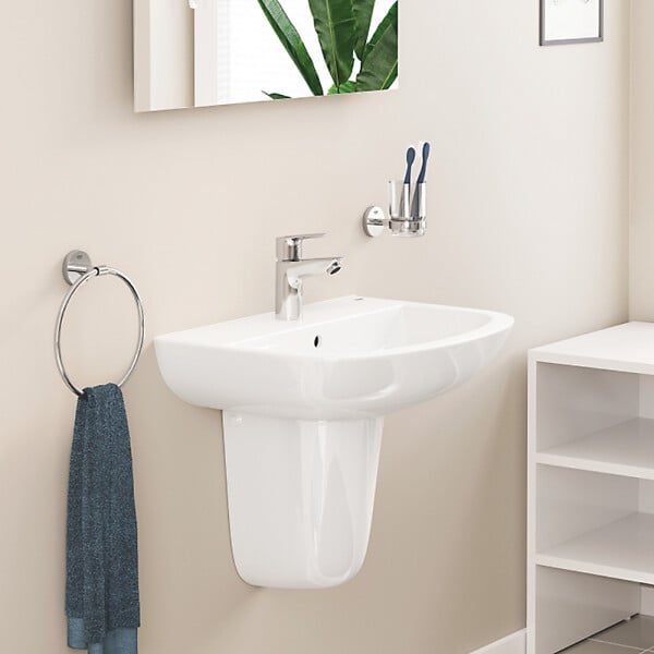 GROHE - Mitigeur lavabo Quickfix Start Edge avec tirette et vidage taille S + microfibre - large