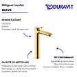 DURAVIT - Mitigeur lavabo Wave XL sans vidage doré poli - vignette