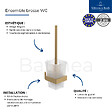 VILLEROY ET BOCH - Dérouleur de papier toilette sans couvercle + Ensemble brosse WC  Striking Chrome Gold brossé - vignette