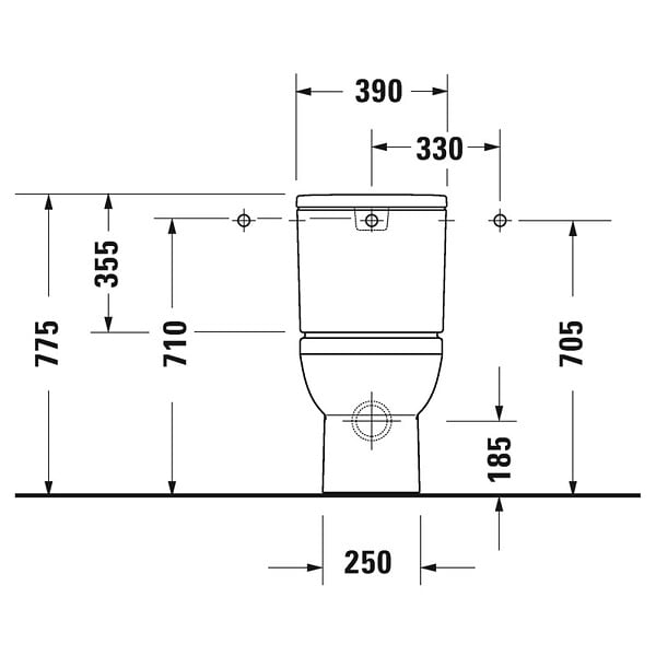 DURAVIT - WC à poser sortie horizontale Duravit No.1 avec abattant frein de chute - large