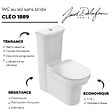 JACOB DELAFON - WC à poser sans bride sortie universelle Cléo 1889 avec abattant extra-plat frein de chute - vignette