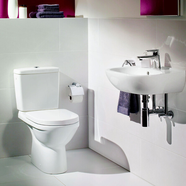 VILLEROY ET BOCH - Combi Pack O.NOVO PLUS en céramique - Sortie Verticale - Blanc - Avec abattant Soft Close blanc- réf : 5661V101 - VILLEROY ET BOCH - large