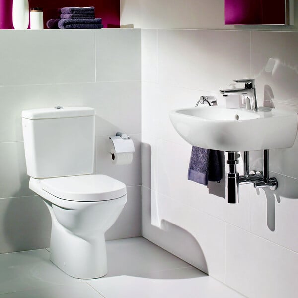 VILLEROY ET BOCH - WC à poser sortie verticale O.novo avec abattant frein de chute + nettoyant - large