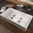 VILLEROY & BOCH - Evier 2 bacs BIBAC O.NOVO - Dimensions : 80 x 50 x 22 cm - couleur : BLANC- réf : 63310001 - VILLEROY ET BOCH - vignette