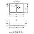 VILLEROY & BOCH - Evier 2 bacs BIBAC O.NOVO - Dimensions : 80 x 50 x 22 cm - couleur : BLANC- réf : 63310001 - VILLEROY ET BOCH - vignette