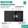 HANSGROHE - Evier 1 cuve avec égouttoir 840 S52 synthèse noir - vignette