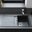 HANSGROHE - Evier 1 cuve avec égouttoir 980 S52 synthèse noir - vignette