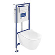 VILLEROY ET BOCH - Pack WC sans bride  Subway 2.0 avec abattant frein de chute + bâti Viconnect PRO + plaque Chromé mat - vignette