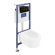 VILLEROY ET BOCH - Pack WC suspendu sans bride  Avento + Bâti support ViConnect Pro + abattant frein de chute + plaque noir mat - vignette