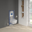 VILLEROY ET BOCH - Pack WC suspendu sans bride  Avento + Bâti support ViConnect Pro + abattant frein de chute + plaque chromée mat - vignette