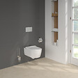 VILLEROY ET BOCH - Pack WC suspendu sans bride  Avento + Bâti support ViConnect Pro + abattant frein de chute + plaque chromée mat - vignette