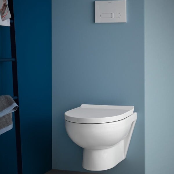DURAVIT - Pack cuvette suspendue N°1 RIMLESS COMPACT (480 mm) - Profondeur: 480 mm - Hauteur: 400 mm - Largeur: 365 mm - Blanc - large