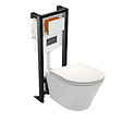 JACOB DELAFON - Pack WC suspendu sans bride Rodin+ avec abattant + bâti support + plaque blanche - vignette