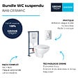 GROHE - Pack WC suspendu sans bride Bau Ceramic + abattant + plaque chromée + bâti Grohe - vignette