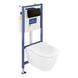 VILLEROY ET BOCH - Pack WC sans bride  Subway 2.0 avec abattant frein de chute + bâti Viconnect PRO + plaque noir mat - vignette