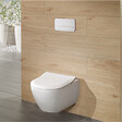 VILLEROY ET BOCH - Pack WC sans bride  Subway 2.0 avec abattant frein de chute + bâti Viconnect PRO + plaque noir mat - vignette