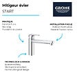 GROHE - Robinet de cuisine bec médium Start Flow Quickfix chromé + nettoyant GrohClean - vignette